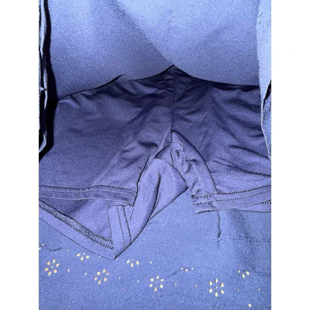 Speedo Women's Navy Blue Skort Sz‎ Small Eyelet Cut Shorts UPF 50+ Protection